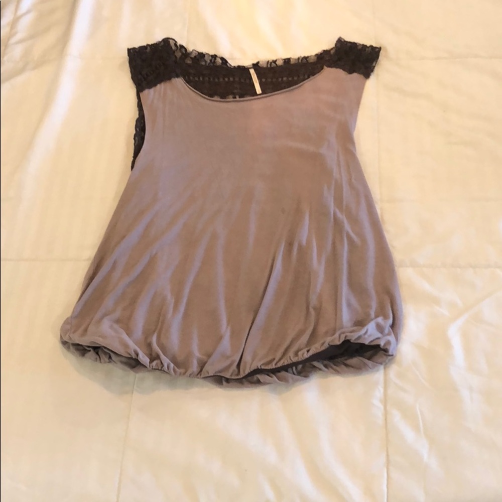 Free People Purple Lace Back Shirt